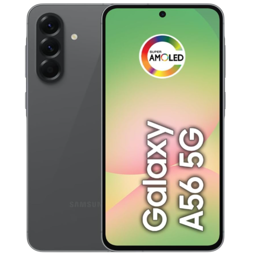 celular-galaxy-a56-5g-256-gb-vale-a-pena-reviews-de-celulares-guia-do-celular Foto de destaque do Samsung Galaxy A56 5G com acabamento premium e tela infinita, apresentada no grid de reviews do Guia do Celular como a melhor performance da linha A.